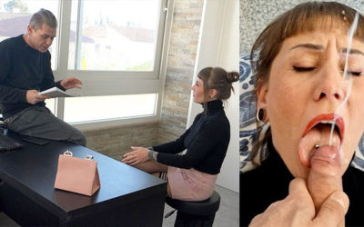 Studentessa troia beve la sborra del professore!