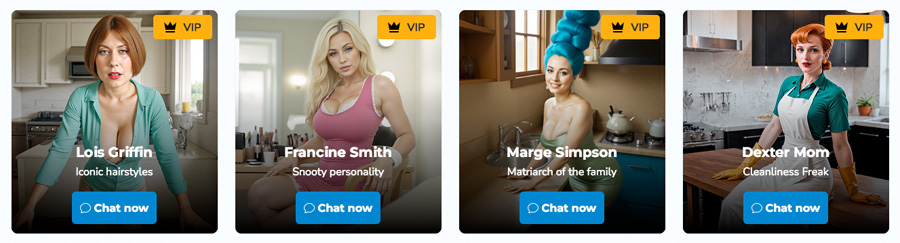 Le quattro MILF dei cartoni: Lois Griffin, Marge Simpson, Francine Smith e la mamma di Dexter